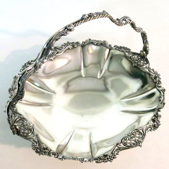 Antique - The Meridan Silver Plate Co. 01663 Bridal Basket - Silver Plate - Picture 8 of 14